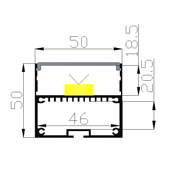 Foshan led linear suspension light housing for celling office light fixtures