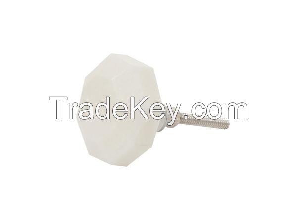 Faceted Marble Knobs Bone, Cabinet, Beige | Artisanal Creations