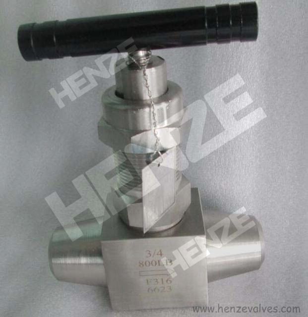 BW SW Ferrule NPT Threaded Angle 3Way Needle Valve With Nipple