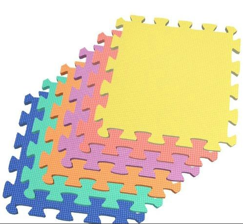 24 Sq. Ft. (set of 24 + borders) EVA Foam Flooring-Set of Six Multi-Color for Baby Activity Mat