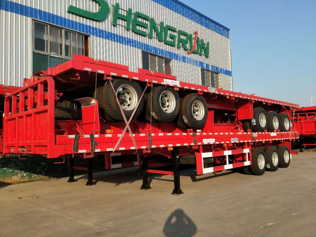40Ft 3 Axle Container Transport Flatbed Semi Trailer