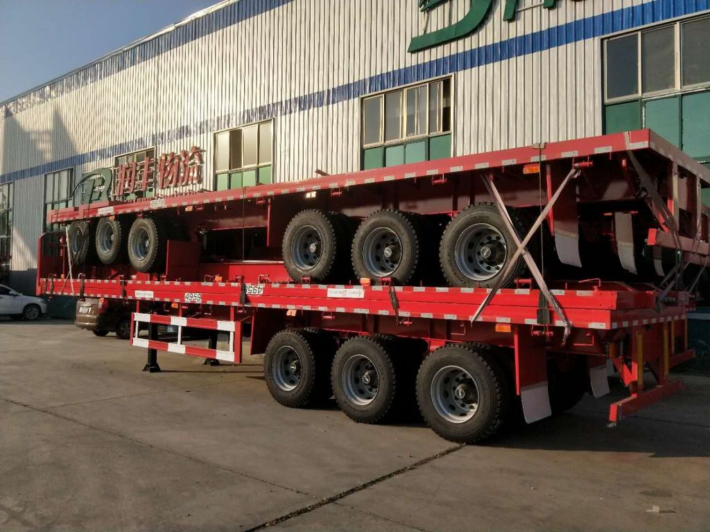 40Ft 3 Axle Container Transport Flatbed Semi Trailer