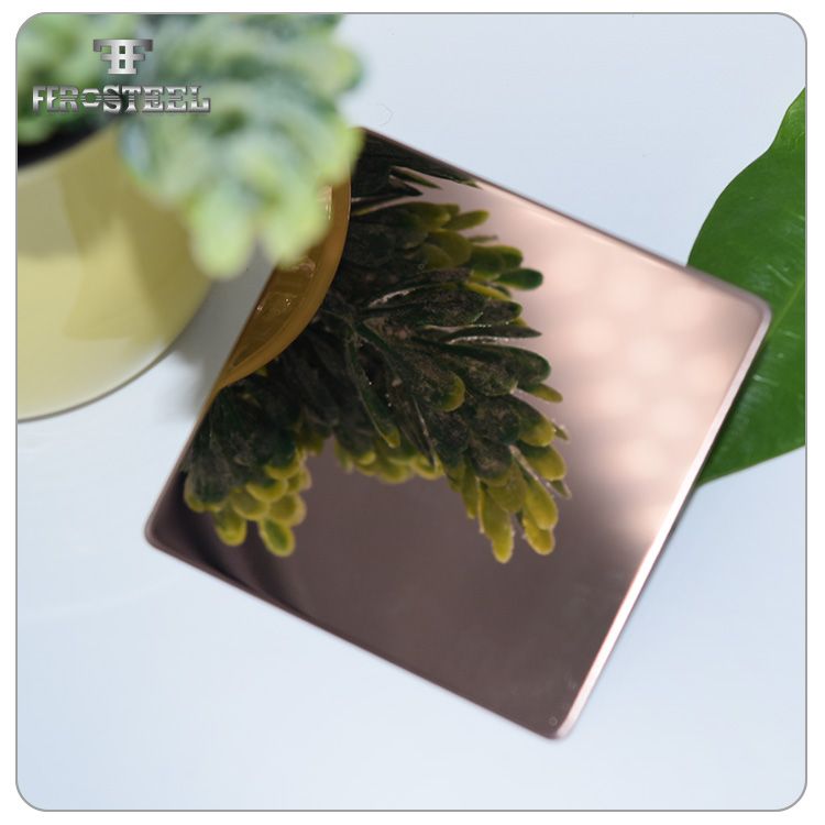 most popular 0.2mm thick 8K mirror finish rose stainless steel sheet decorative