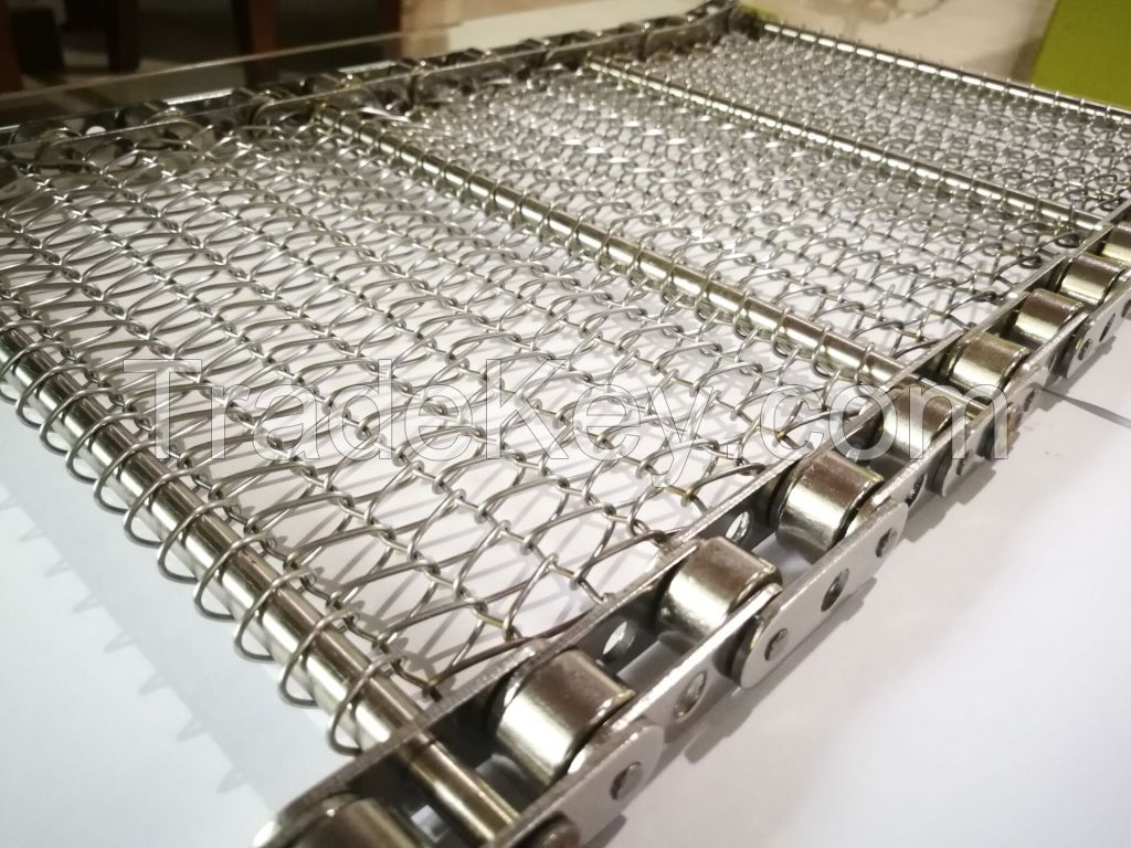 Selected Stainless Steel Chain Mesh Conveyor Belt , Metal Mesh Belt Heat Treatment