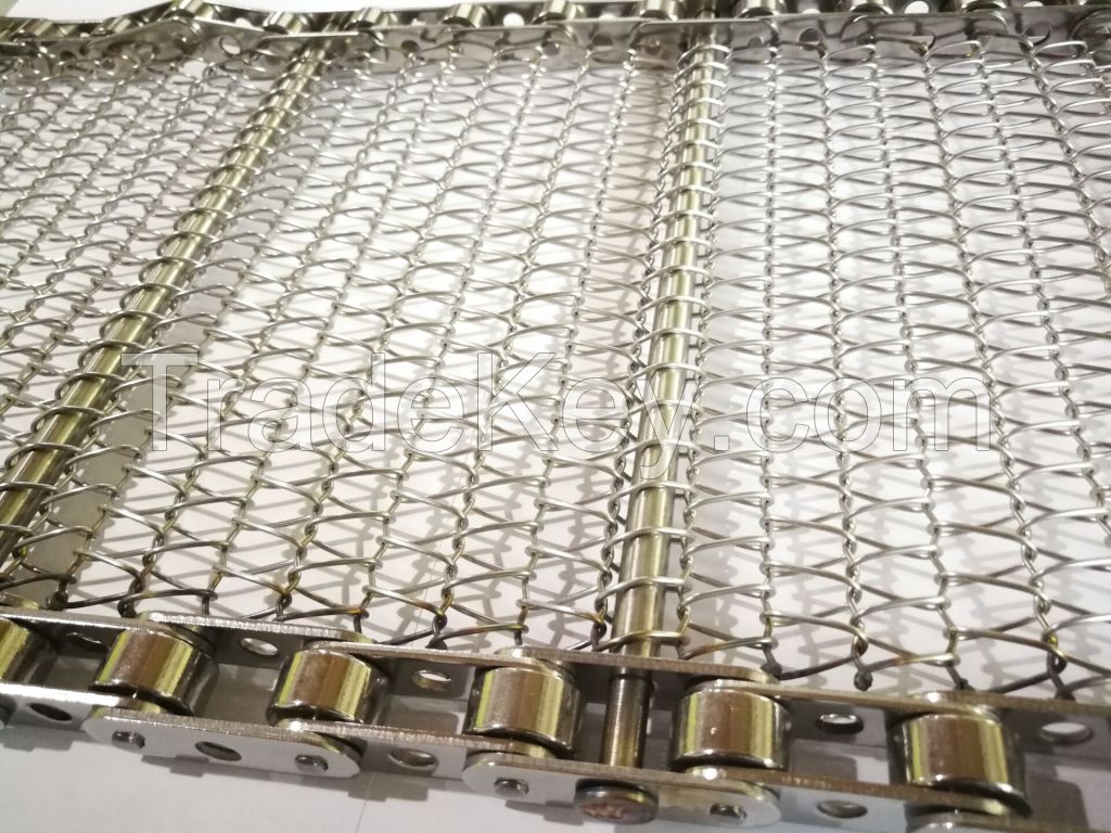 Selected Stainless Steel Chain Mesh Conveyor Belt , Metal Mesh Belt Heat Treatment