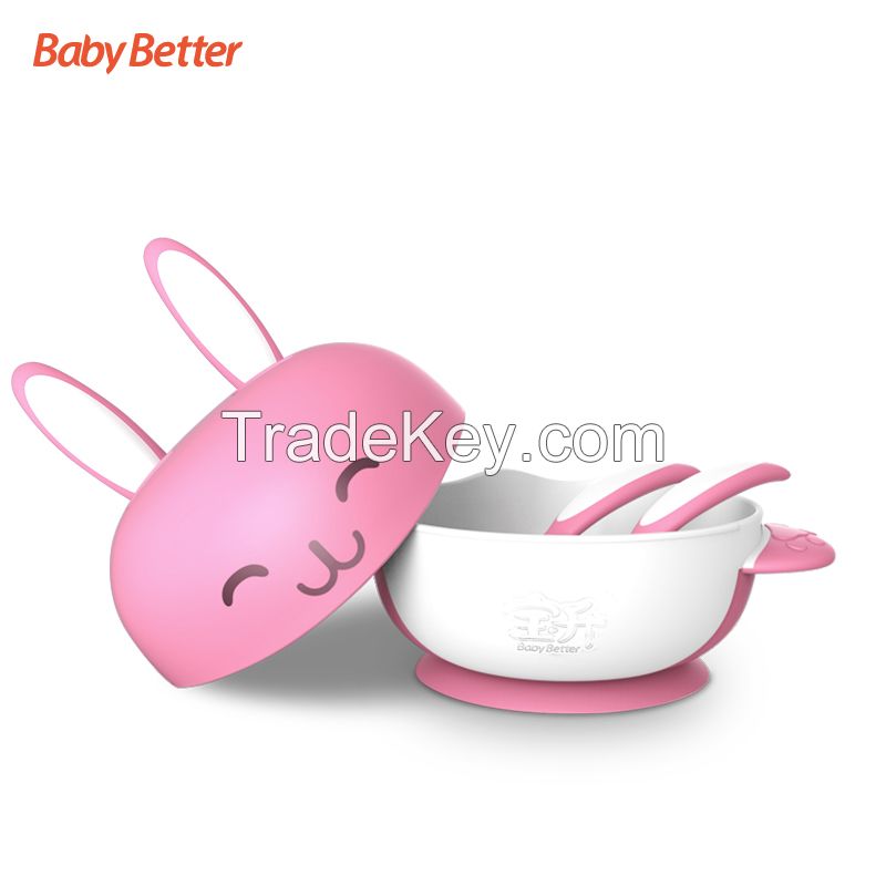 Baby Spill Proof Feeding Bowl Tableware Set- Lid, Spoon and Fork Included