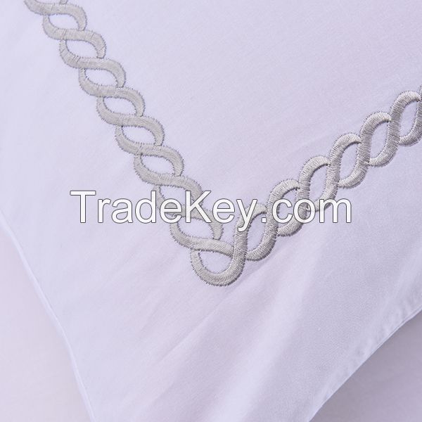 Embroidery hotel 100% cotton duvet cover set