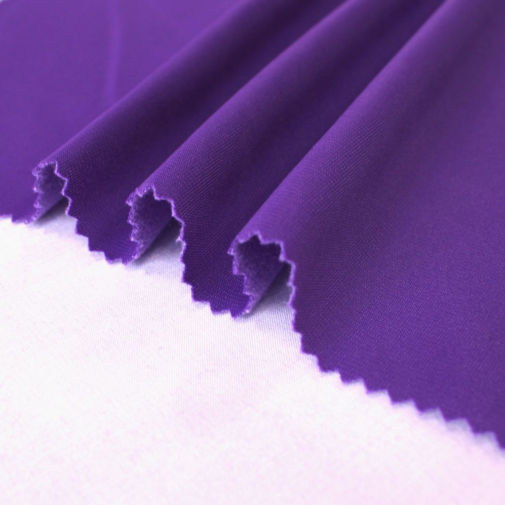 purple color tracksuit fabric school uniform super poly clinquant velvet fabric