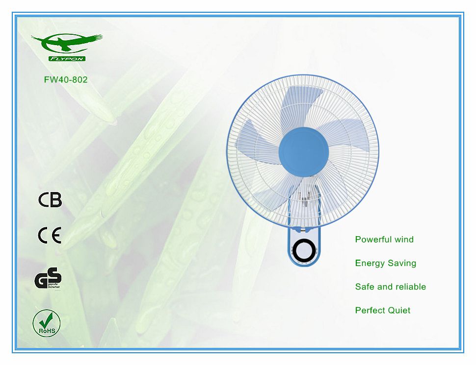 ABS Material  5AS Blade White Wall Fan Elctric Fan FW40-802