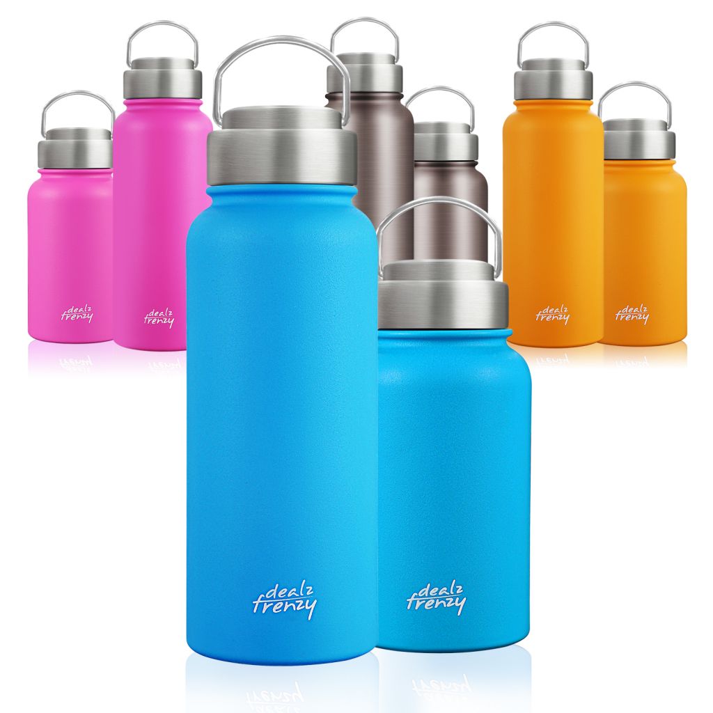 Sports Water Bottle-Insulated Bottle Wide Mouth Stainless Steel, No Sweat Travel Coffee Cup with lid, BPAFree FDA Thermo Flask