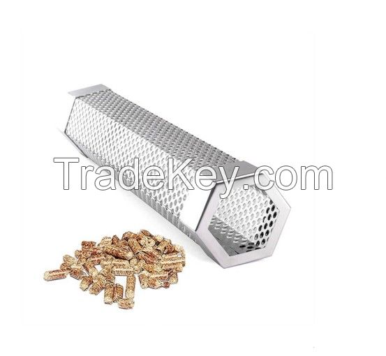 Stainless Steel BBQ Accessories Cold Smoker Generator Wood Pellet Smoking MeshTube