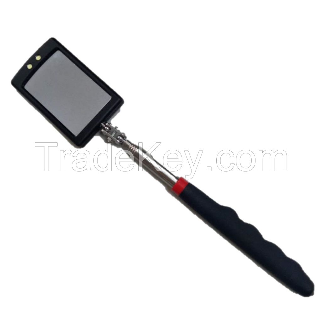 Telescopic inspection mirror with LED