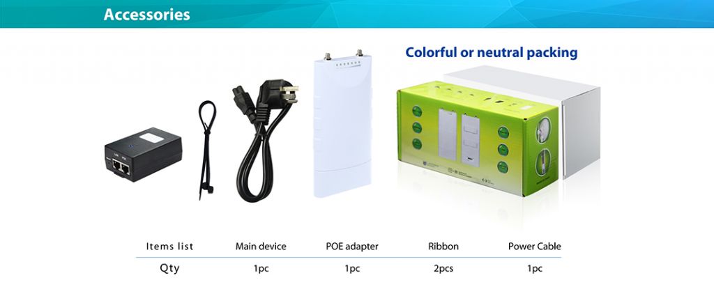 Long distance 2.4G wireless bridge as AP/CPE for network