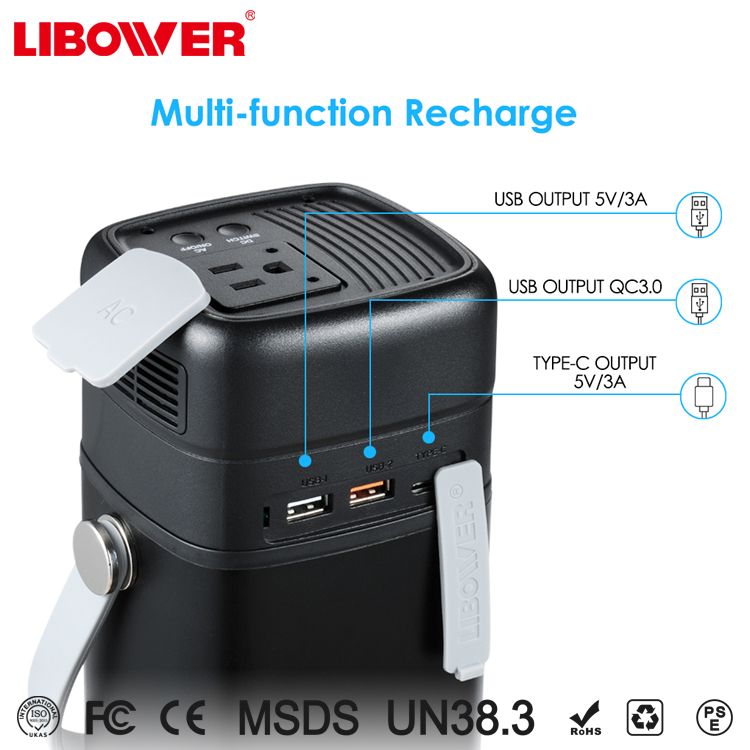 Libower 220V AC power bank case portable waterproof 30000mAh DC output solar mobile charger power bank for smart phone
