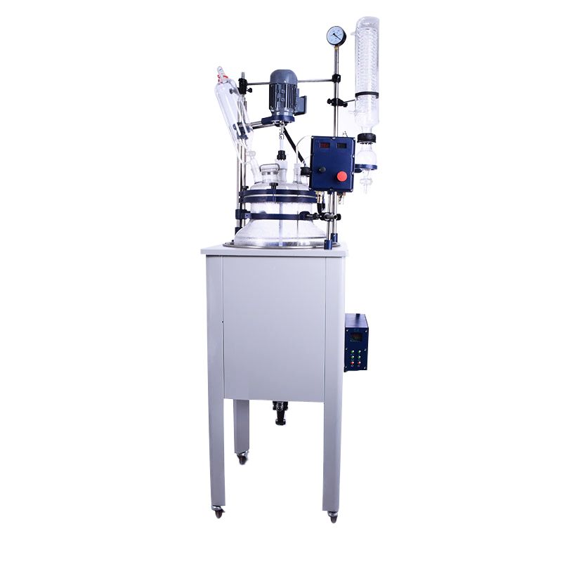 100L CE single layer glass reaction, single tank glass reaction with stirrer