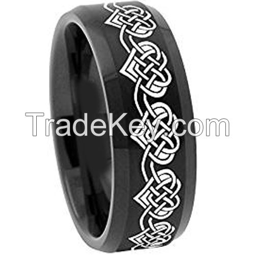 Black Tungsten Carbide Heart Ring - 2108 