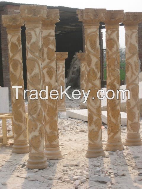 table bench vase marble stone fireplace sculpture handcarved mantel