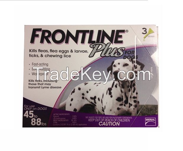 Frontline Plus Flea and Tick Control for Dogs and Puppies 8 weeks or older, 45 to 88 lbs, 6-Doses
