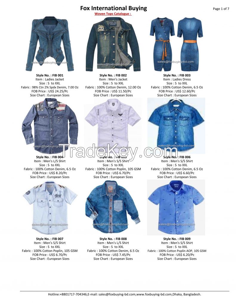 Woven Tops Catalogue with Price.