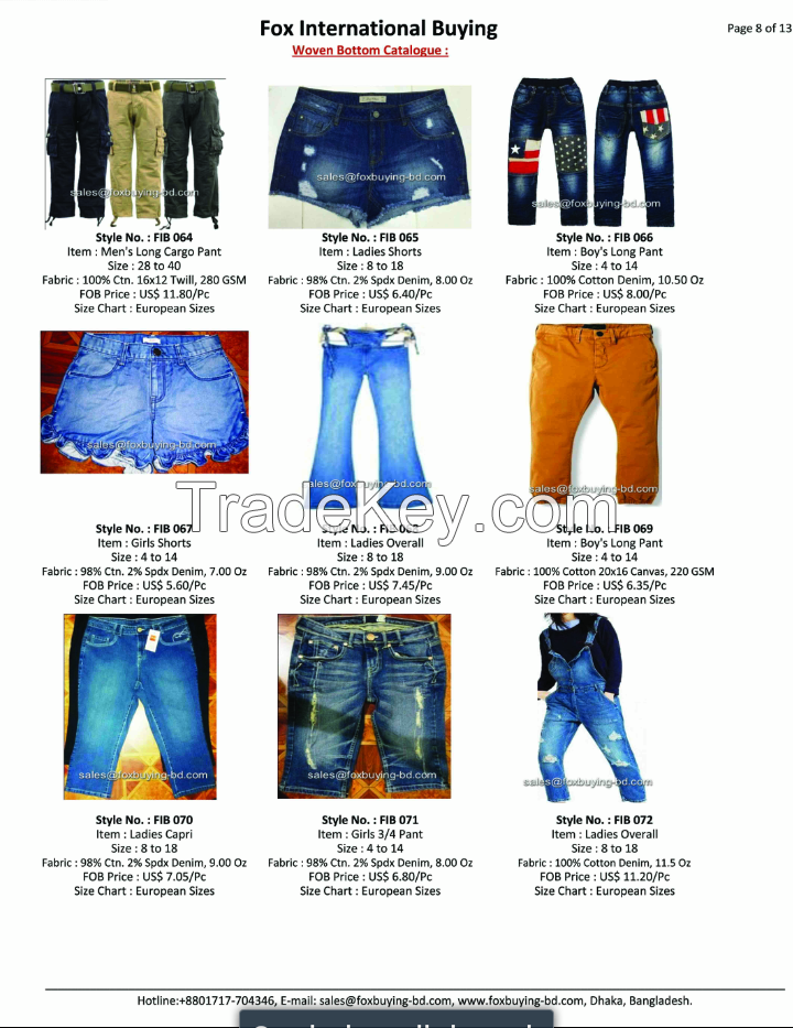 Woven Bottoms Catalogue with Price.