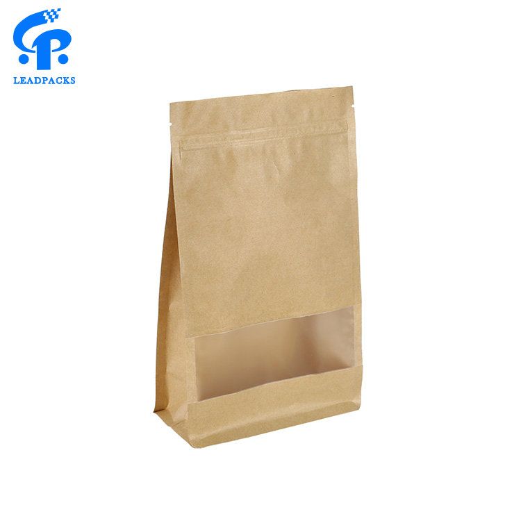 Custom Zip Lock Rectangle Food Kraft Paper Bag