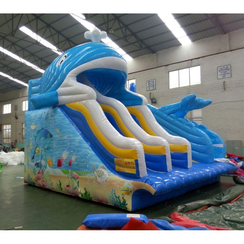 Outdoor playground equipment inflatable water slide double slide for kids 