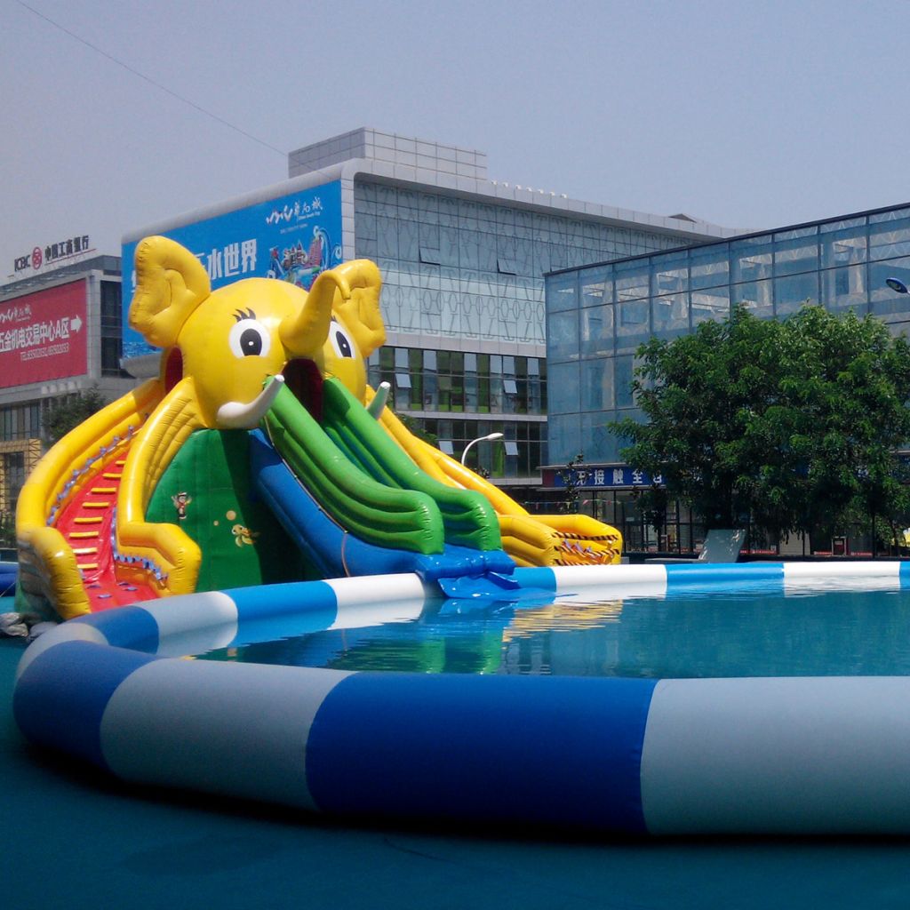 Factory Direct Sale Customized Popular Elephant Mobile Inflatable Water Park Slide for Adult Kids