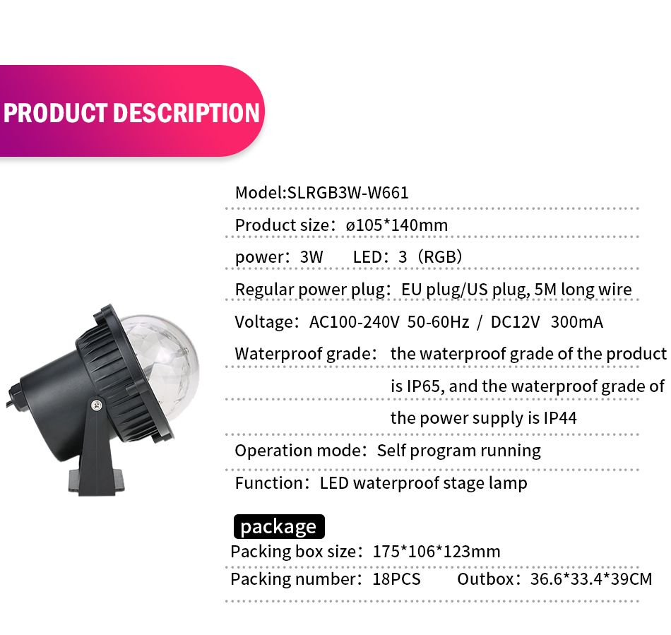 LED waterproof stage projection lamp