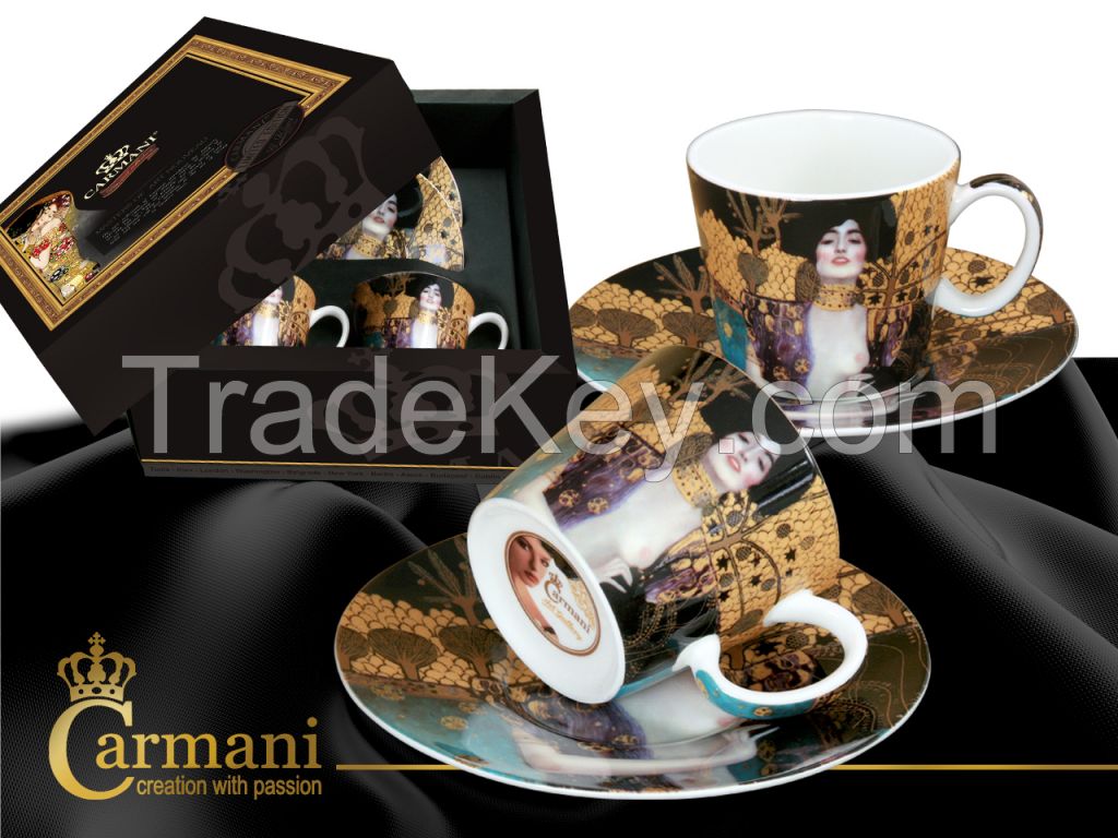 Set Of 2 Espresso Cups-Klimt- Judith And Holopherne