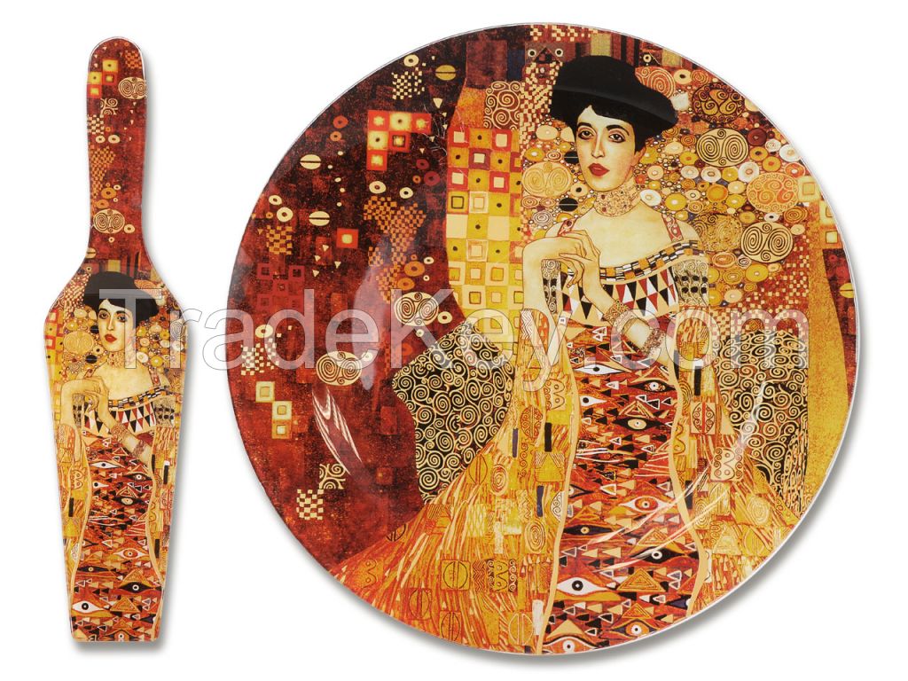 Decorative Plate With Cake Server- G.Klimt - Adele Bloch - Bauer.30Cm /Box