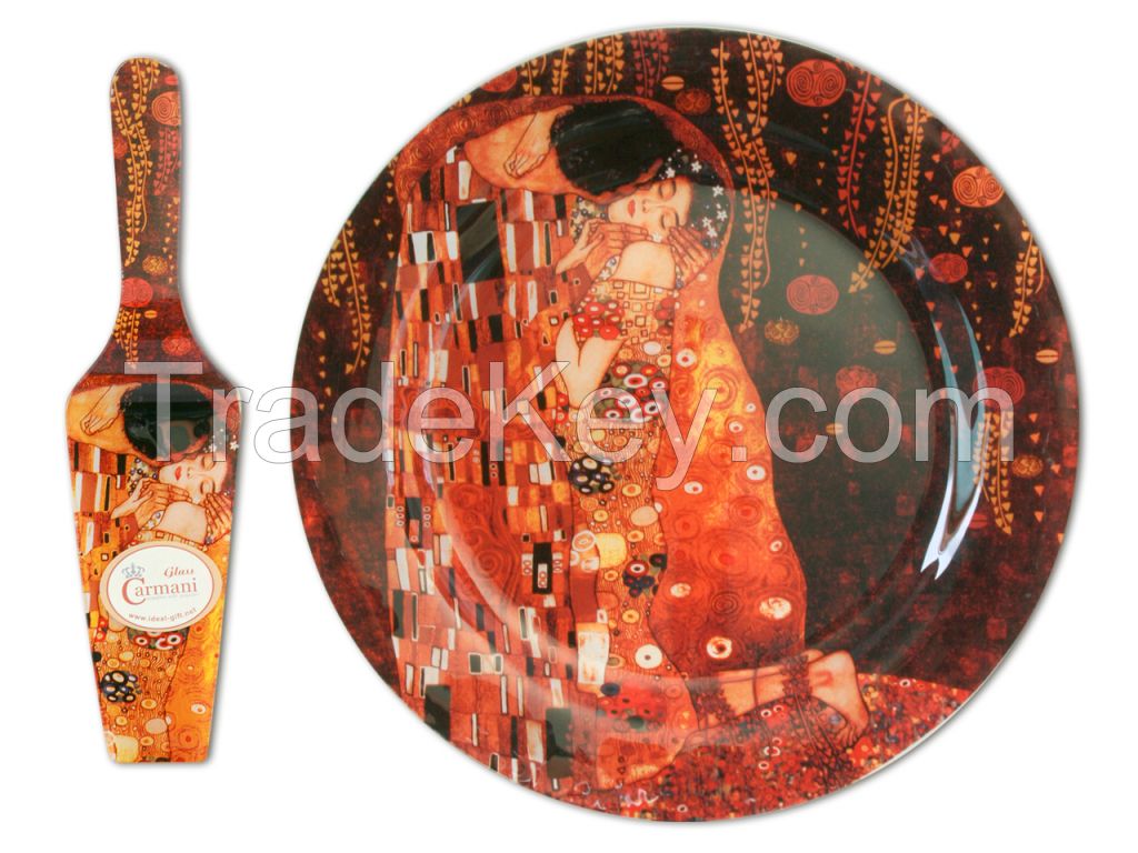 Decorative Plate With Cake Server -Judith And Holopherne- Klimt 13X13Cm