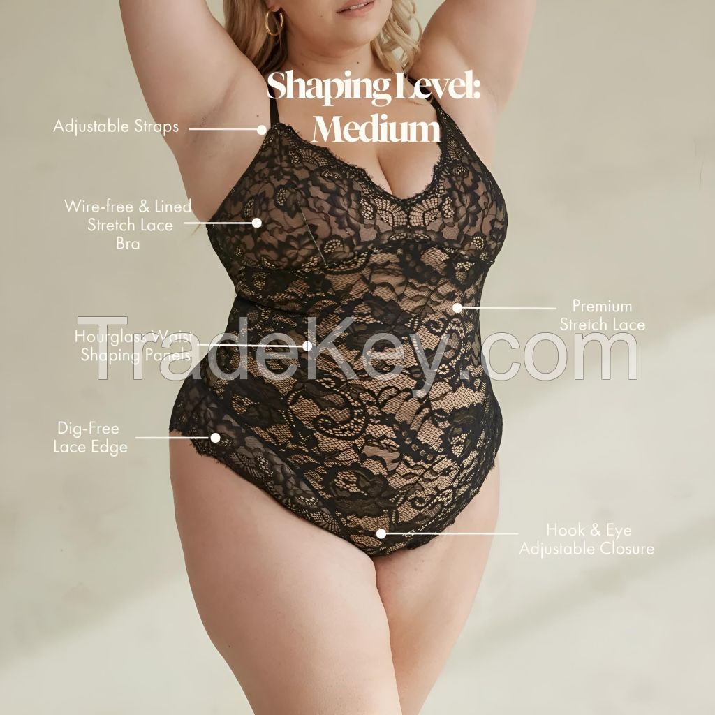 Shaping Lace Shapewear Bodysuit - Factory Outlet - In Stock