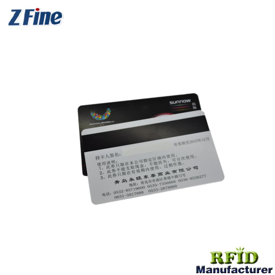 High quality plastic pvc magnetic stripe card with cmyk printing