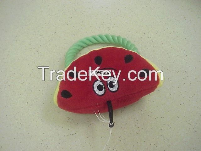 Plush Watermelon W/Cotton Rope Dog Toy (SWPT002)
