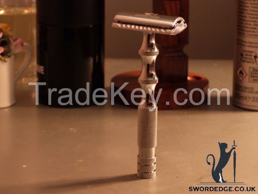 Sword Edge Heavy Duty Double Edge Safety Razor 120 Grams Pewter Head