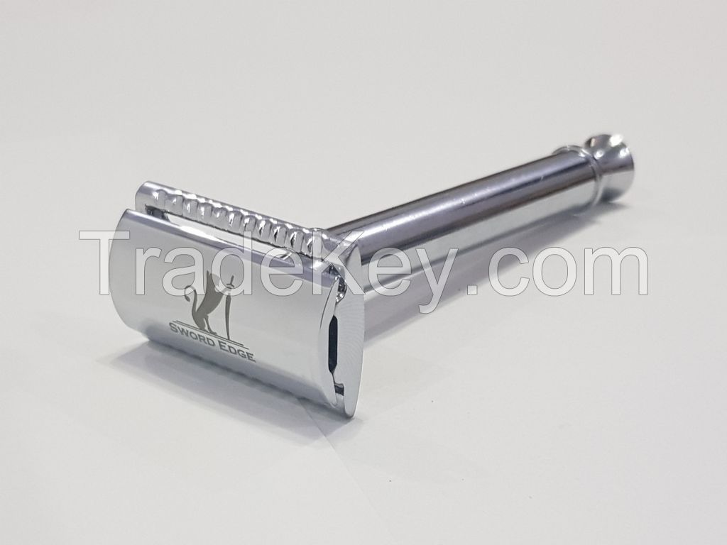 Sword Edge Heavy Duty Double Edge Safety Razor 105 Grams Pewter Head