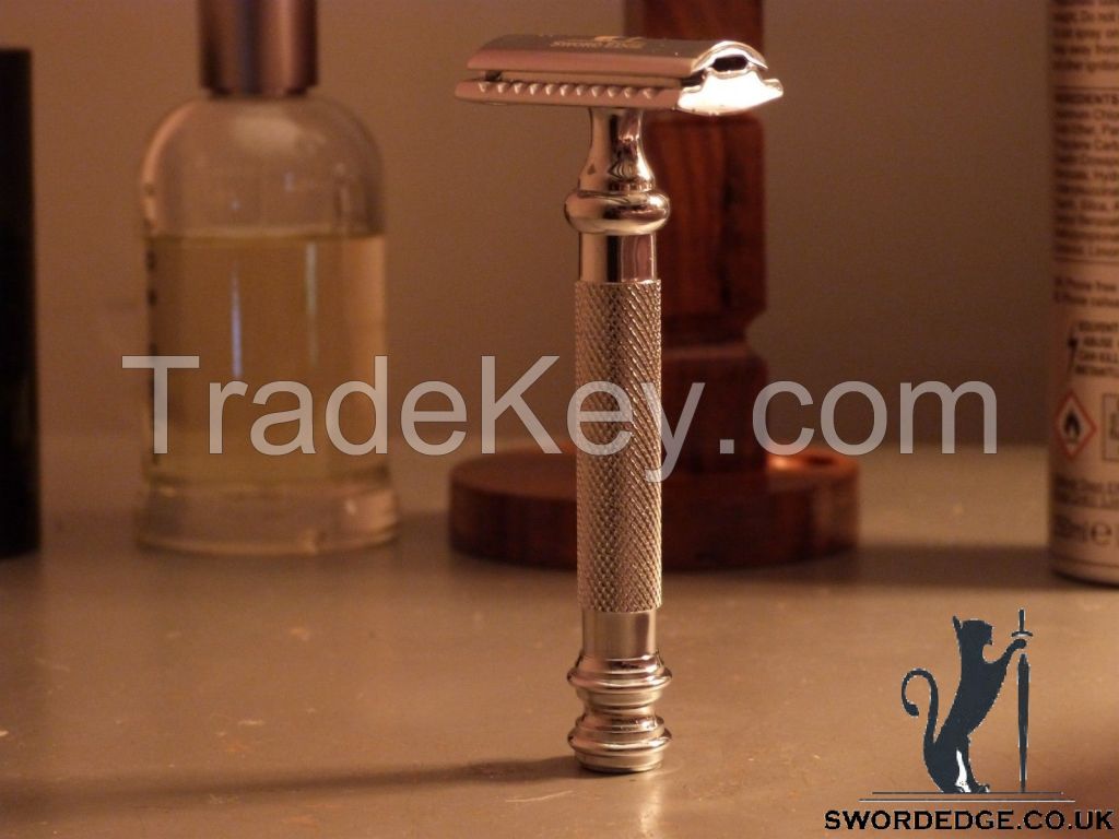 Sword Edge Heavy Duty Double Edge Safety Razor 130 Grams Pewter Head