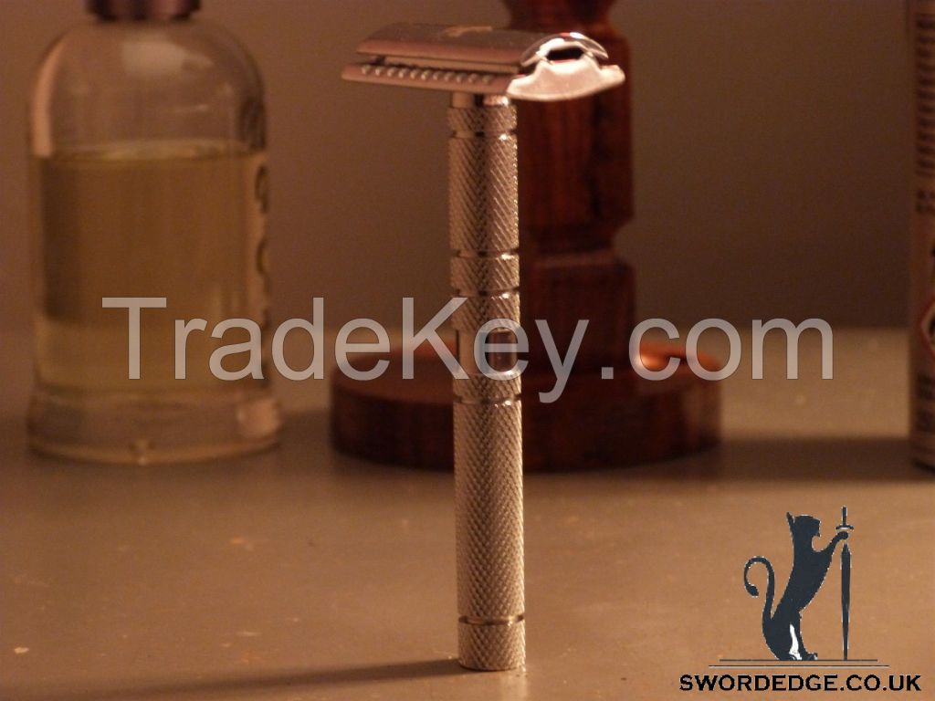 Sword Edge Heavy Duty Double Edge Safety Razor 120 Grams Pewter Head