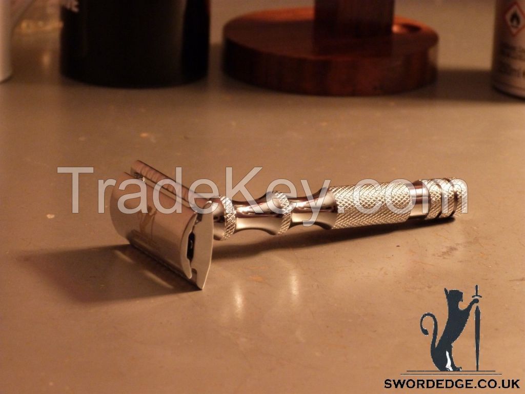 Sword Edge Heavy Duty Double Edge Safety Razor 120 Grams Pewter Head