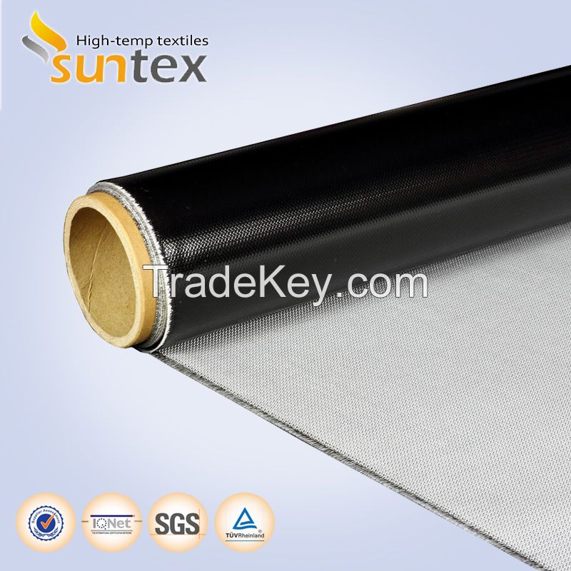 Grey heat resistant silicon coated glass fiber fabrics use for thermal insulation jacket