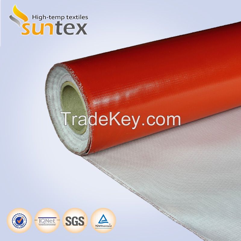 Grey heat resistant silicon coated glass fiber fabrics use for thermal insulation jacket