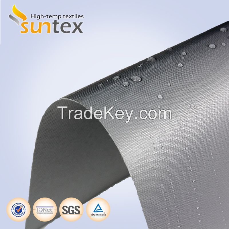 Grey heat resistant silicon coated glass fiber fabrics use for thermal insulation jacket