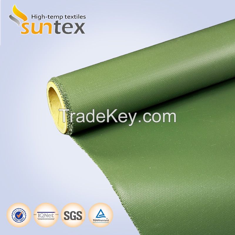 Grey heat resistant silicon coated glass fiber fabrics use for thermal insulation jacket