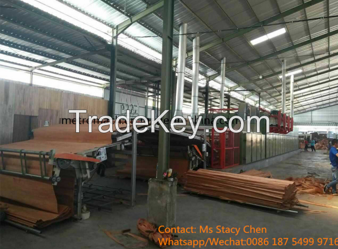 Wood veneer roller conveyor dryer machine