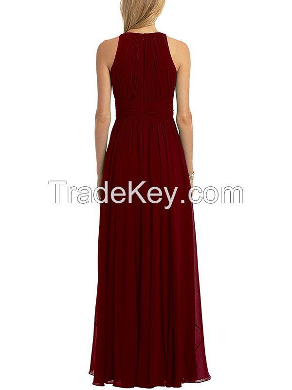 Ssyiz Cap Sleeves Long Chiffon Bridesmaid Dresses