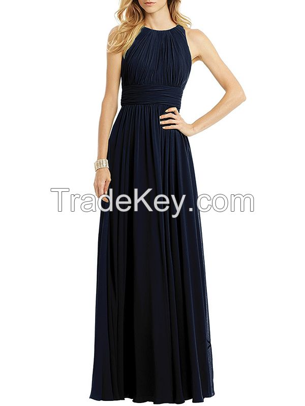 Ssyiz Cap Sleeves Long Chiffon Bridesmaid Dresses