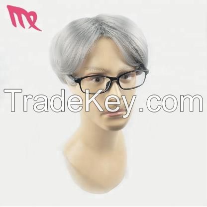 New Design Grey Color 30cm Hair Wig Men Wholesale Cheap Men Wig