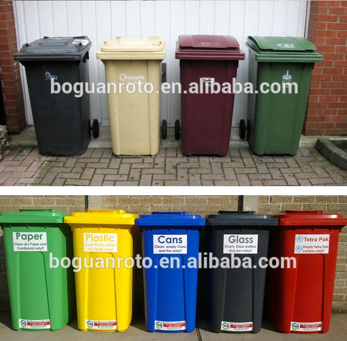 Hot sale Plastic garbage tank rubbish bin green bins rotomolding trash cans