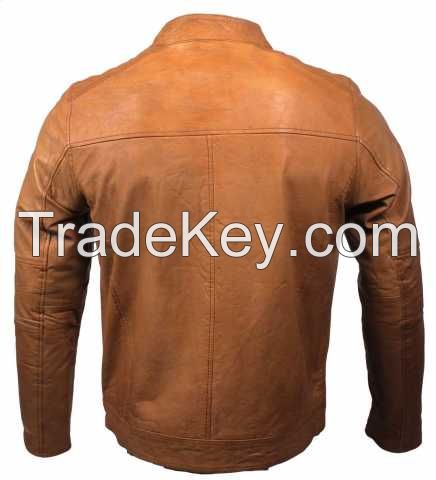 Hot sale real leather men beautiful fashion jacket
