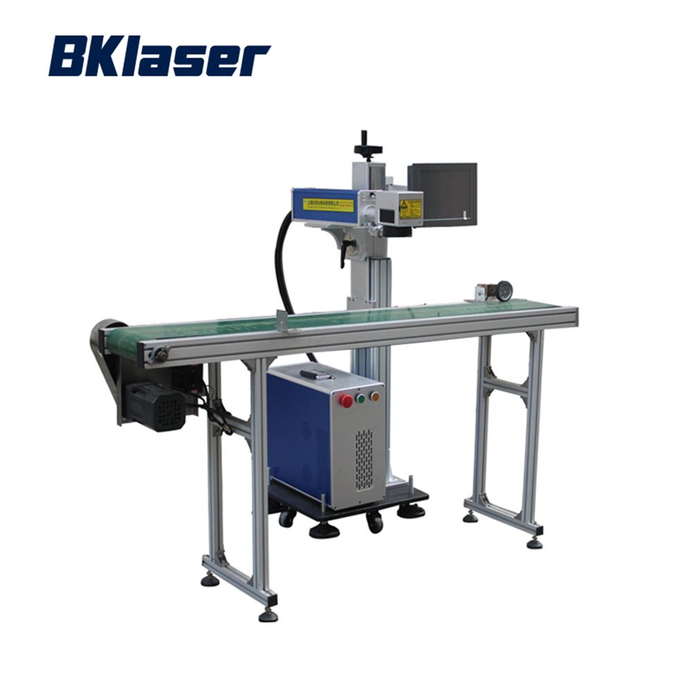 Online automatic fiber laser marking machine for metal PE PVC pipes